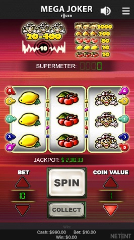 Einfach zu bedienende mobile Version von Mega Joker